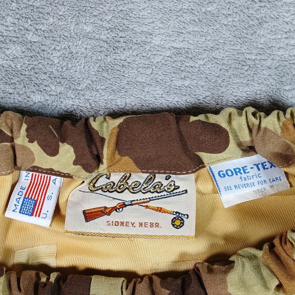 Cabela's Gore-Tex Pants Mens M Brown Duck Camo 90s Nylon Hunting Waterfowl - Picture 2 of 10